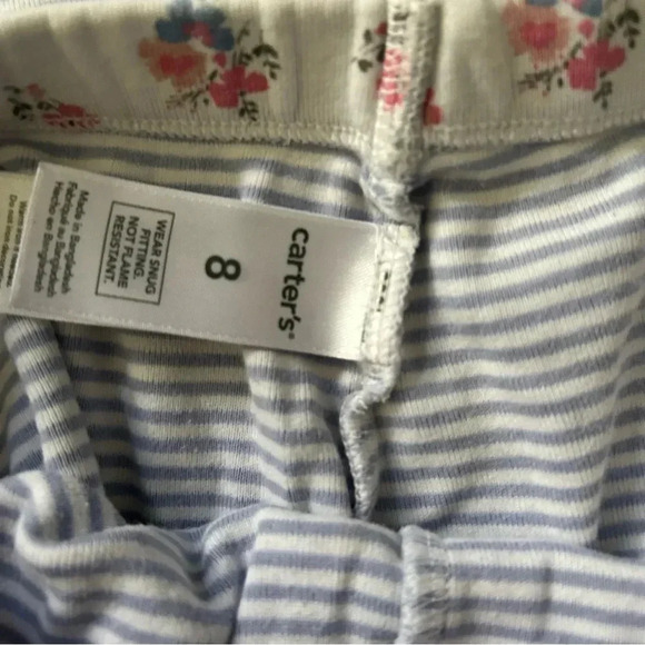 Girls Carter’s Striped Snug Fitting Long Sleeved Pajama Set Size Medium (8) - Picture 4 of 4